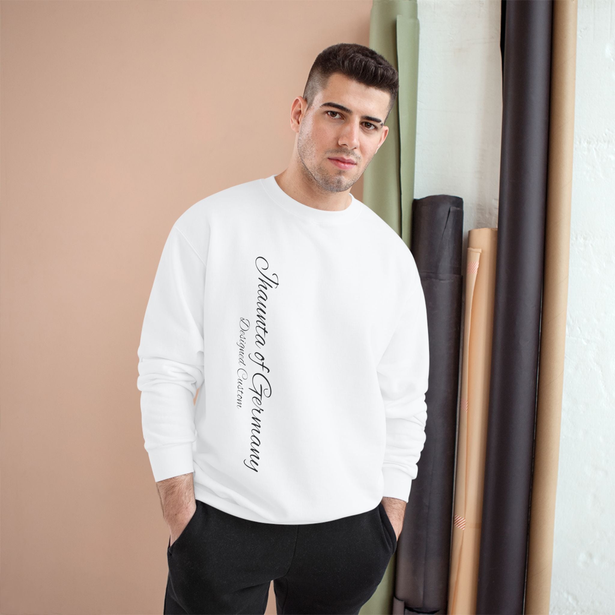 Designer custom edition - Minimalist Champion Sweatshirt, Cozy Oversized Apparel, Gift for Friends, Casual Winter Wear, Stylish Layering Top, Unisex Streetwear