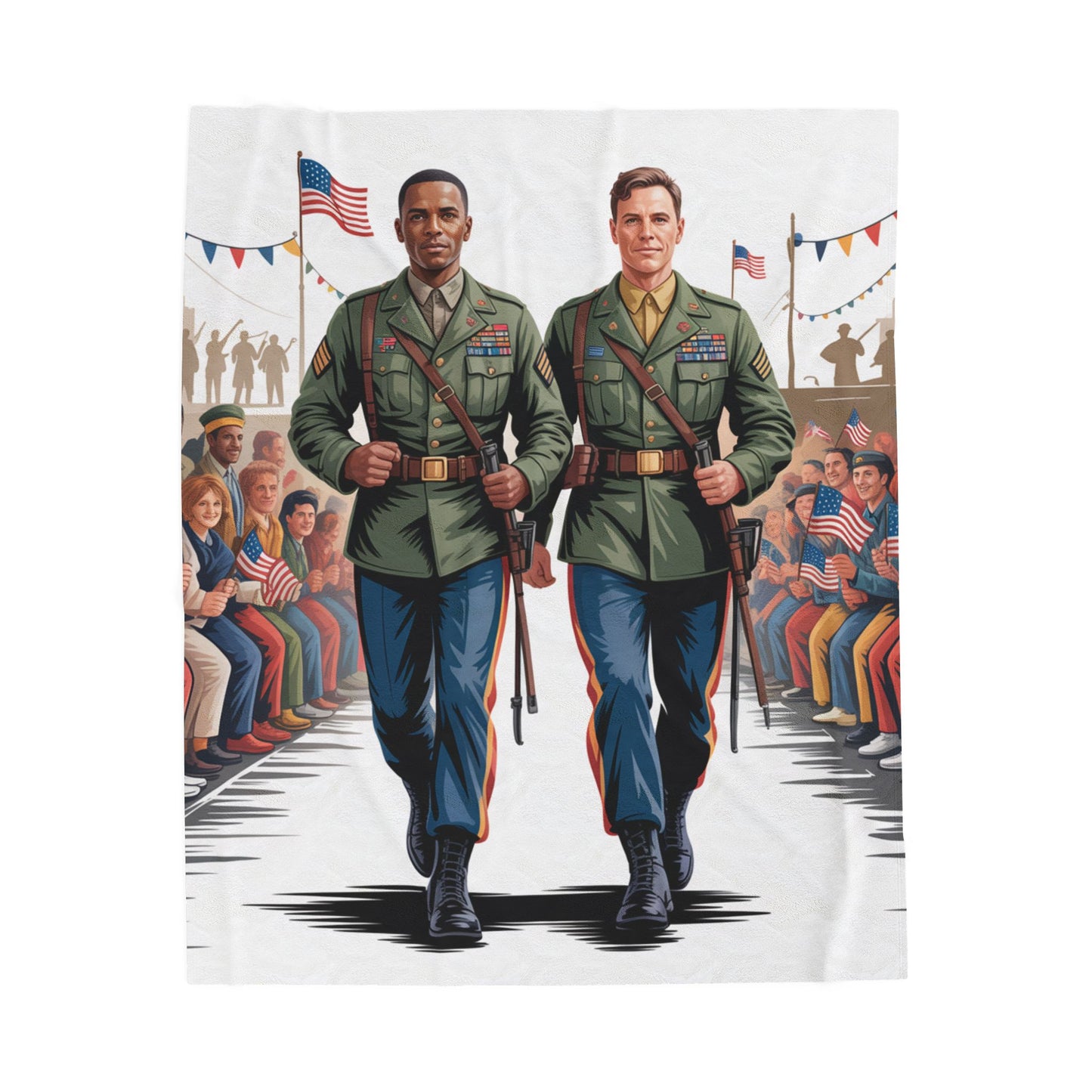 Heroic Veteran's Parade Camouflage Velveteen Plush Blanket - NOW ON SALE!!!