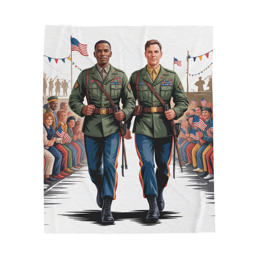 Heroic Veteran's Parade Camouflage Velveteen Plush Blanket - NOW ON SALE!!!