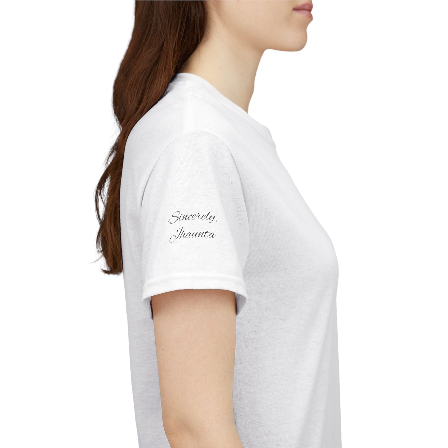 Jhaunta's Minimalist Statement Tee, Unisex Cotton Shirt, Casual Wear, Gift for Friends, Trendy Graphic T-Shirt, Everyday Fashion