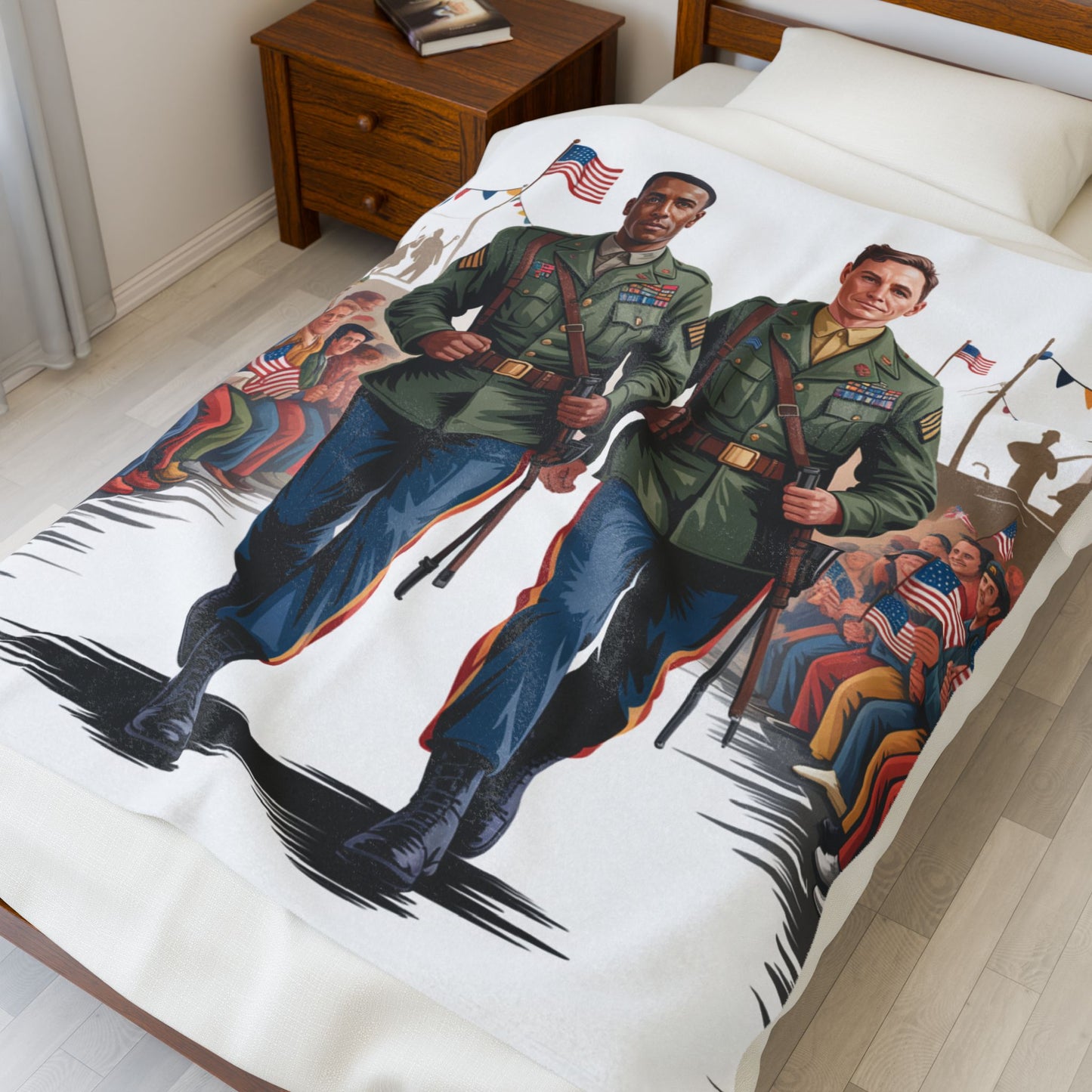 Heroic Veteran's Parade Camouflage Velveteen Plush Blanket - NOW ON SALE!!!
